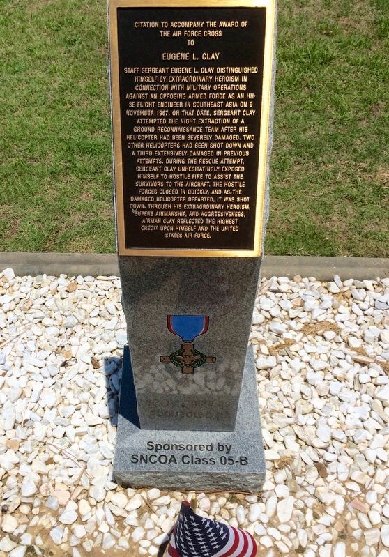 Award of Air Force Cross to Eugene L. Clay Marker image. Click for full size.