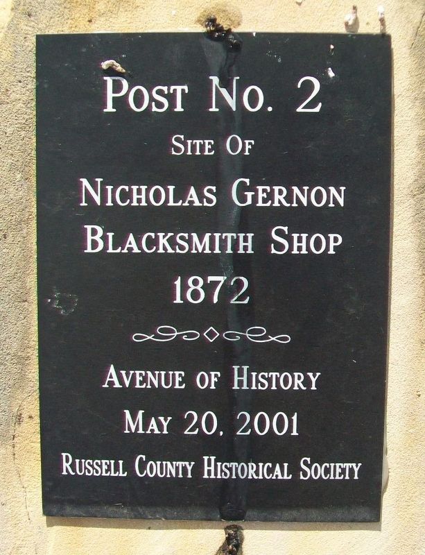 Nicholas Gernon Blacksmith Shop Marker image. Click for full size.