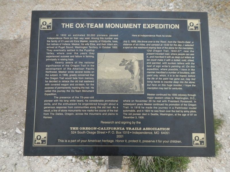 The Ox-Team Monument Expedition Marker image. Click for full size.