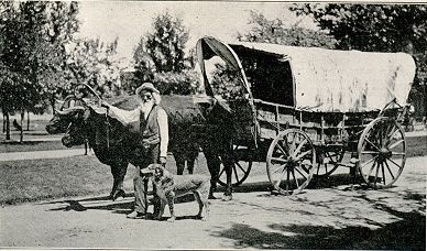 Ezra Meeker on his 1906 trip.. Click for full size. Ezra Meeker on his 1906 trip. image. Click for full size.