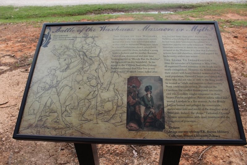 Battle of the Waxhaws: Massacre or Myth? Marker image. Click for full size.