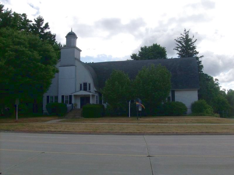 Barn Church and Marker. Click for full size. Barn Church and Marker image. Click for full size.