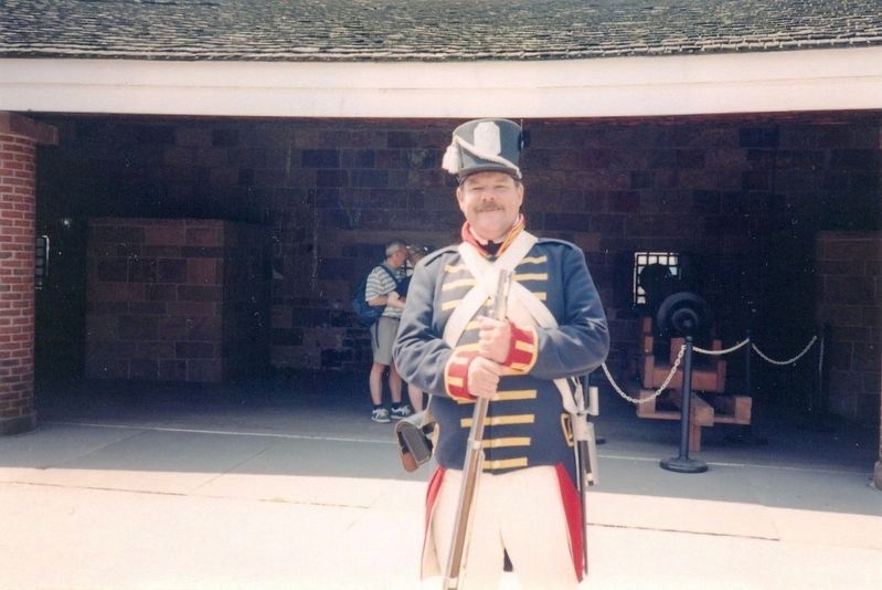 Inside Castle Clinton National Monument-Soldier in dress uniform image. Click for full size.