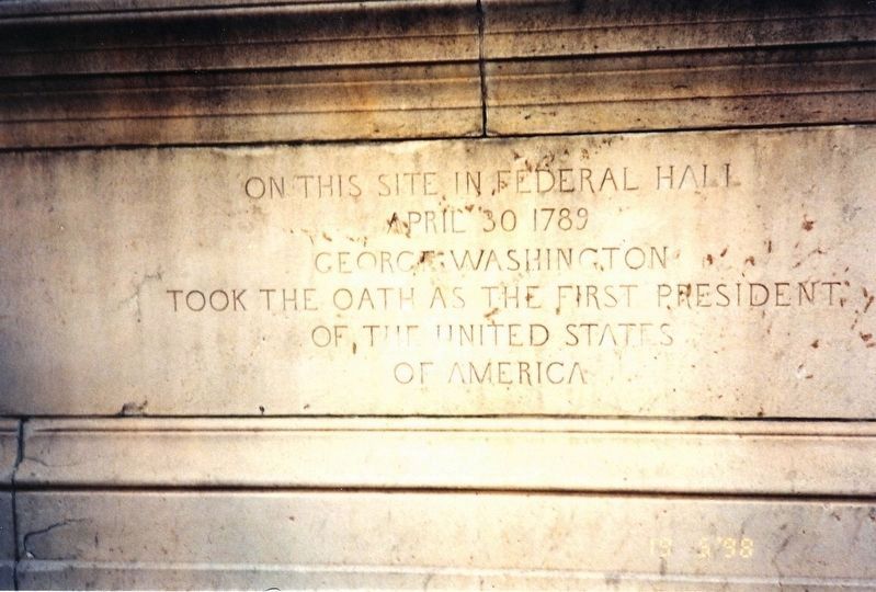 Inscription on George Washington Statue image. Click for full size.