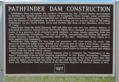Pathfinder Dam Construction Marker image. Click for full size.