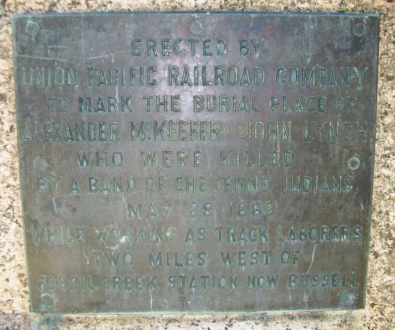 Alexander McKeefer and John Lynch Marker. Click for full size. Alexander McKeefer and John Lynch Marker image. Click for full size.