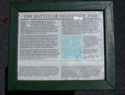 The Battle of Monterey Pass Marker. Click for full size. The Battle of Monterey Pass Marker image. Click for full size.