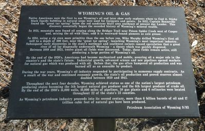 Wyoming's Oil & Gas Marker image. Click for full size.