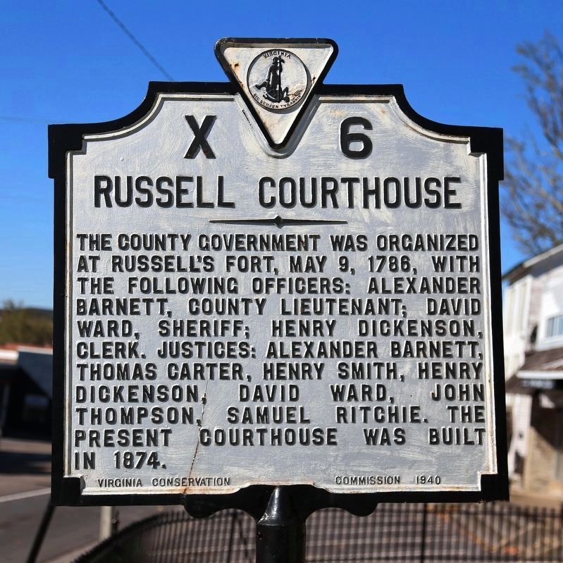 Russell Courthouse Marker image. Click for full size.