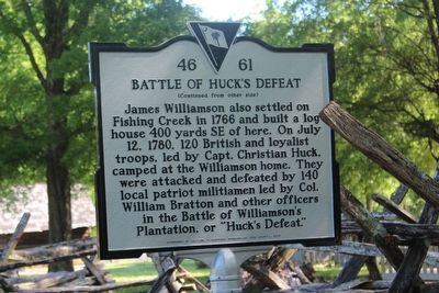 Side 2: Battle of Huck's Defeat Marker image. Click for full size.