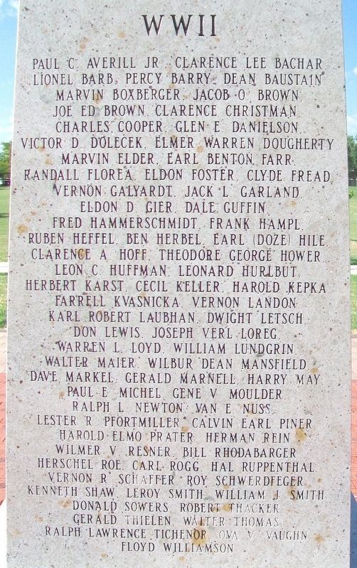 Russell County Veterans Memorial WWII Honored Dead image. Click for full size.