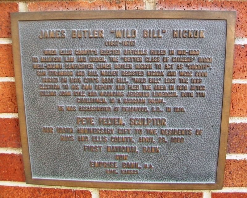 James Butler "Wild Bill" Hickok Marker image. Click for full size.