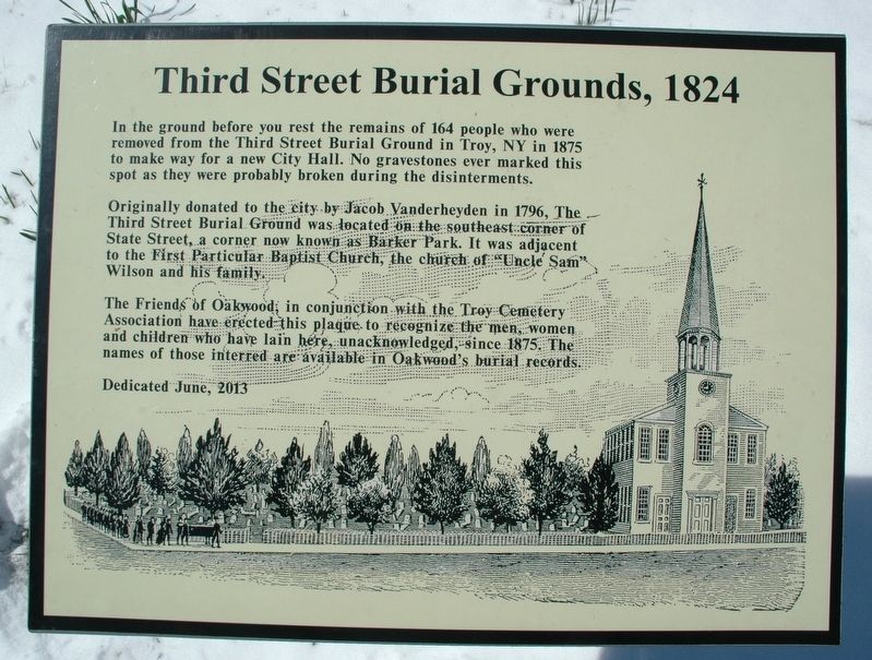 Third Street Burial Grounds, 1824 Marker image. Click for full size.