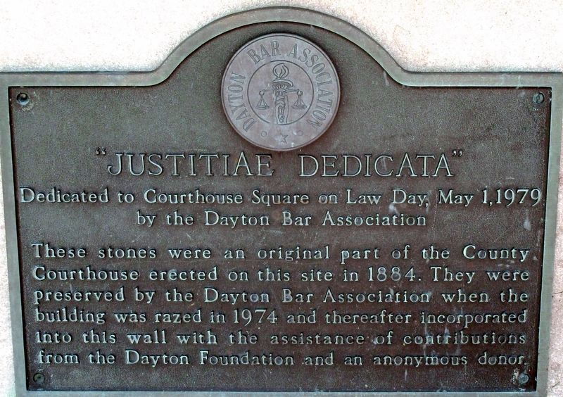 Justitiae Dedicata Marker. Click for full size. Justitiae Dedicata Marker image. Click for full size.