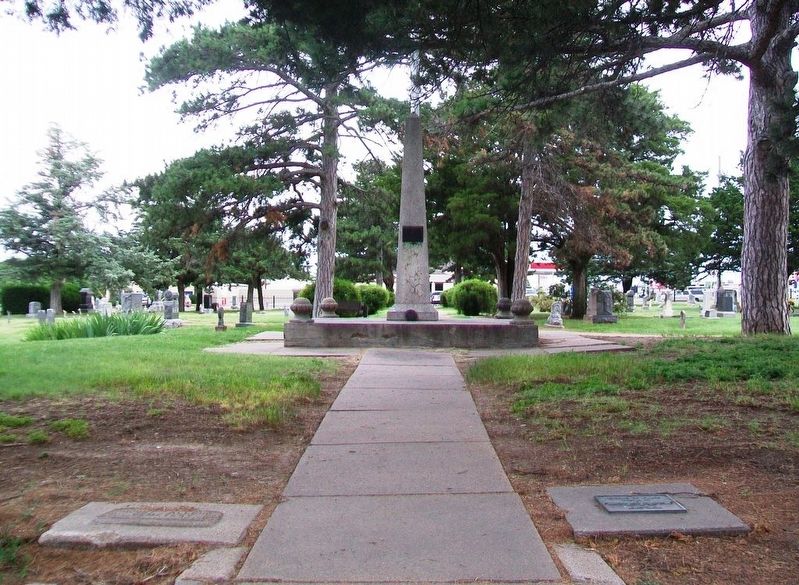 Avenue of Flags and Mount Allen Cemetery Markers. Click for full size. Avenue of Flags and Mount Allen Cemetery Markers image. Click for full size.