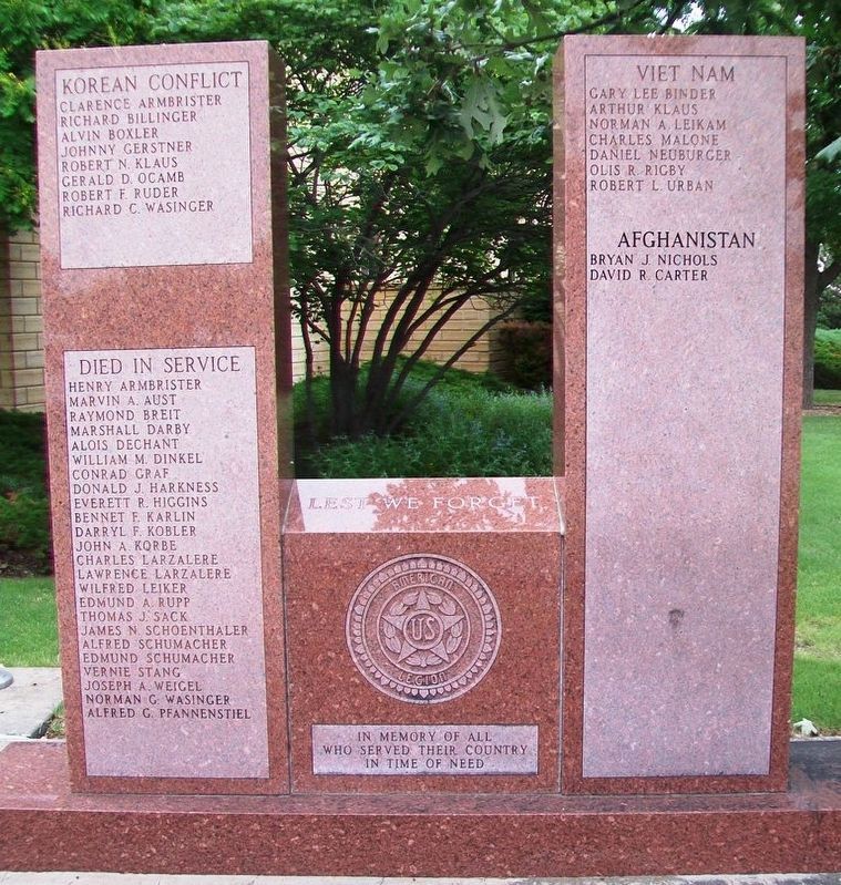 Veterans Memorial Korea-Vietnam-Afghanistan-Died in Service Honored Dead. Click for full size. Veterans Memorial Korea-Vietnam-Afghanistan-Died in Service Honored Dead image. Click for full size.