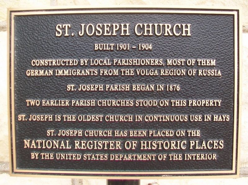 St. Joseph Church NRHP Marker. Click for full size. St. Joseph Church NRHP Marker image. Click for full size.