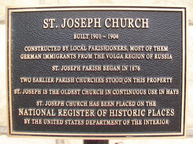 St. Joseph Church NRHP Marker image. Click for full size.