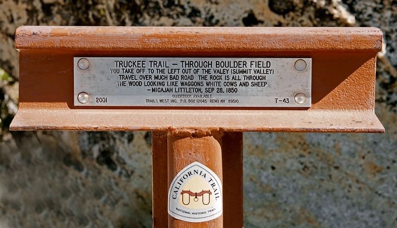 Truckee Trail - Through Boulder Field Marker image. Click for full size.