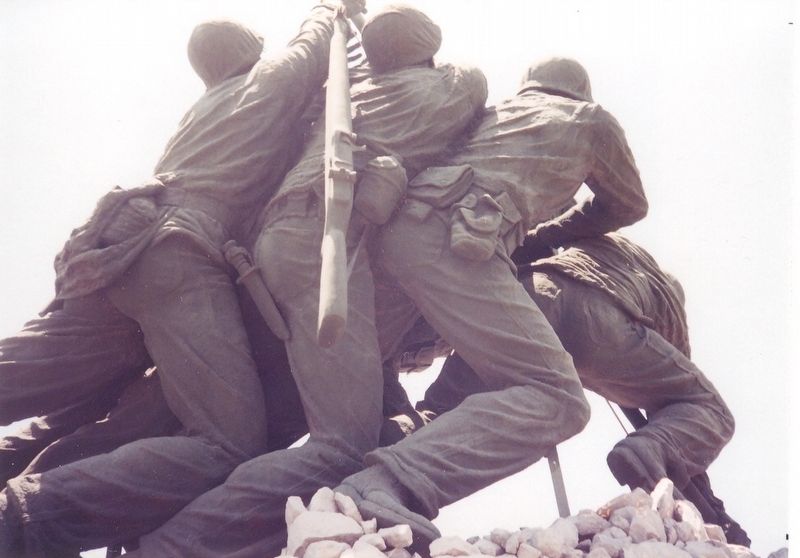 Close up of Iwo Jima Memorial-plaster version image. Click for full size.