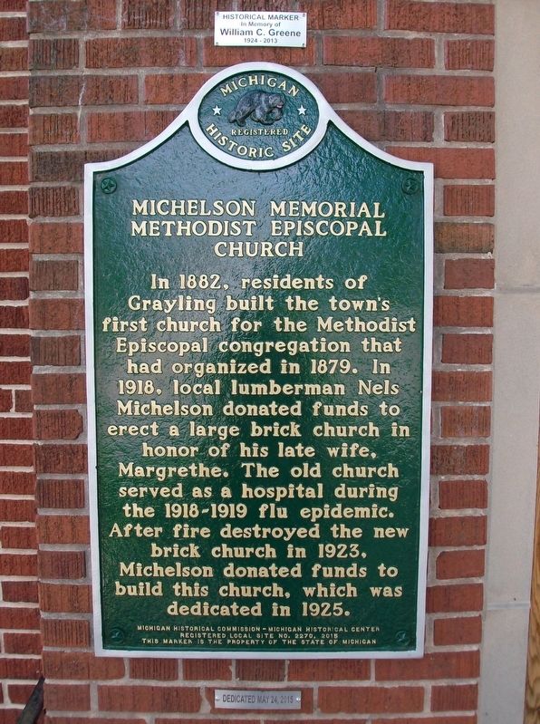 Michelson Memorial Methodist Episcopal Church Marker image. Click for full size.