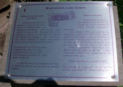 Baeseman Log Cabin Marker. Click for full size. Baeseman Log Cabin Marker image. Click for full size.