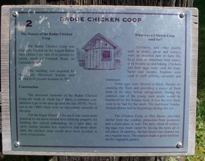 Radue Chicken Coop Marker. Click for full size. Radue Chicken Coop Marker image. Click for full size.
