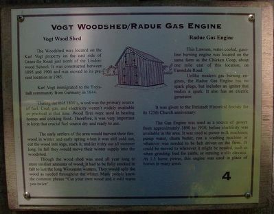 Vogt Woodshed/Radue Gas Engine Marker image. Click for full size.