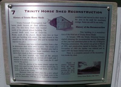 Trinity Horse Shed Reconstruction Marker image. Click for full size.