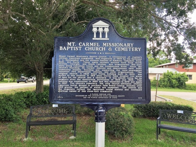 Mt. Carmel Missionary Baptist Church & Cemetery Marker image. Click for full size.