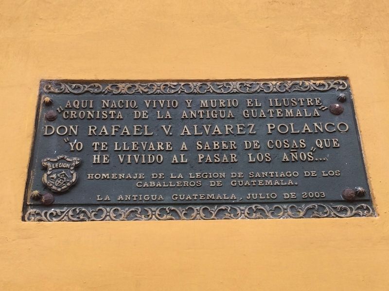 Don Rafael V. Alvarez Polanco Marker. Click for full size. Don Rafael V. Alvarez Polanco Marker image. Click for full size.