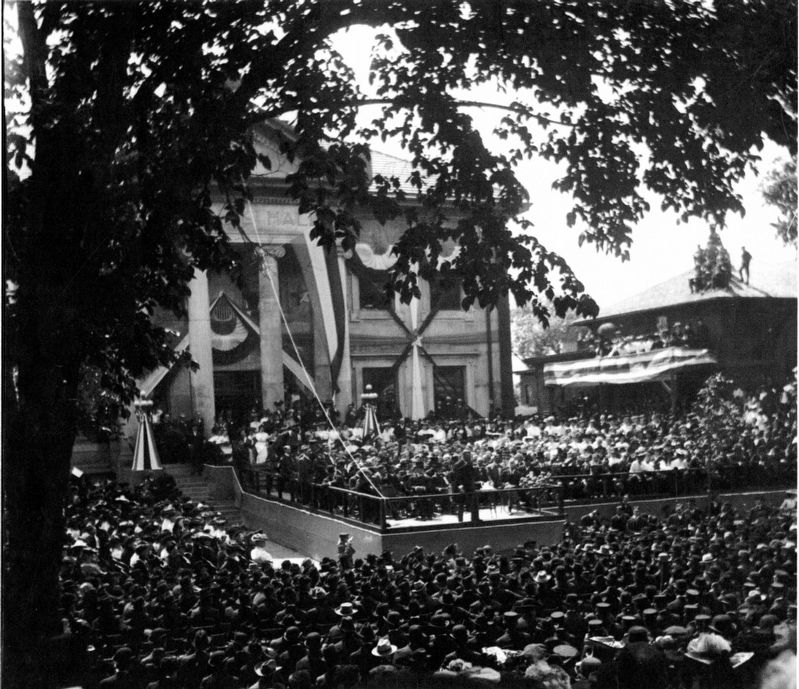 June 3, 1903 Dedication of Veterans Memorial Hall by President T. Roosevelt image. Click for full size.