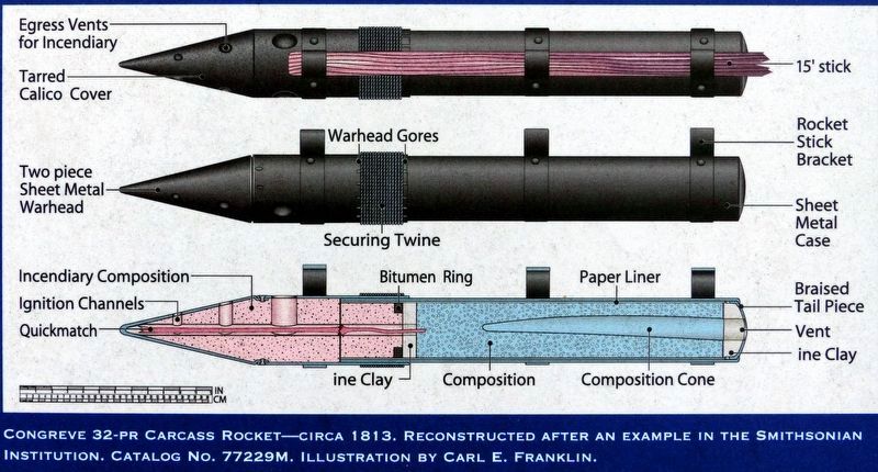 Congreve 32-PR Carcass Rocket - circa 1813 image. Click for full size.
