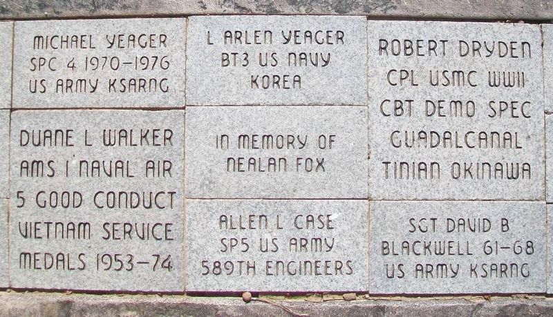 Pawnee County Area All Veterans Memorial Pavers image. Click for full size.