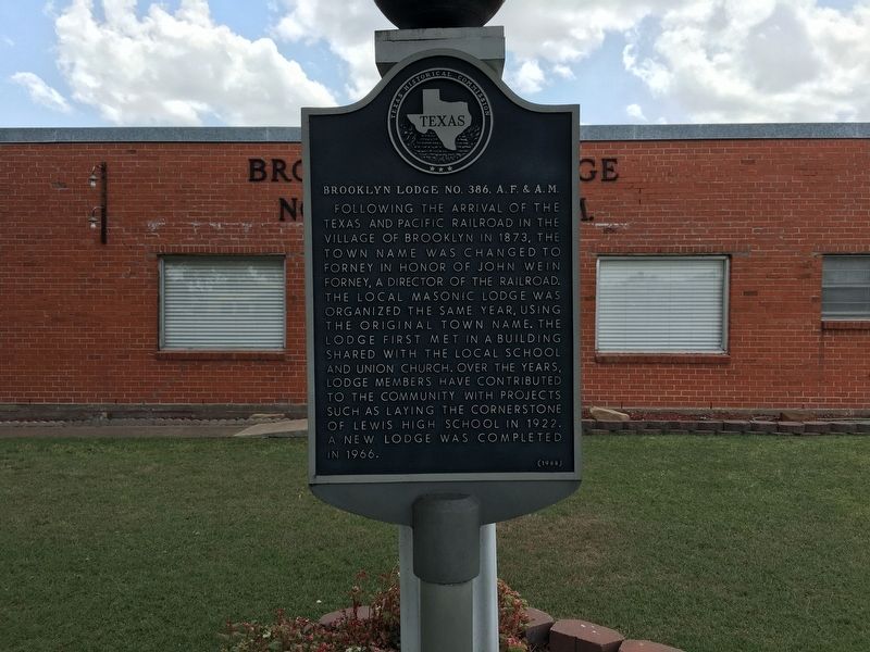 Brooklyn Lodge No. 386, A.F. & A..M. Marker image. Click for full size.