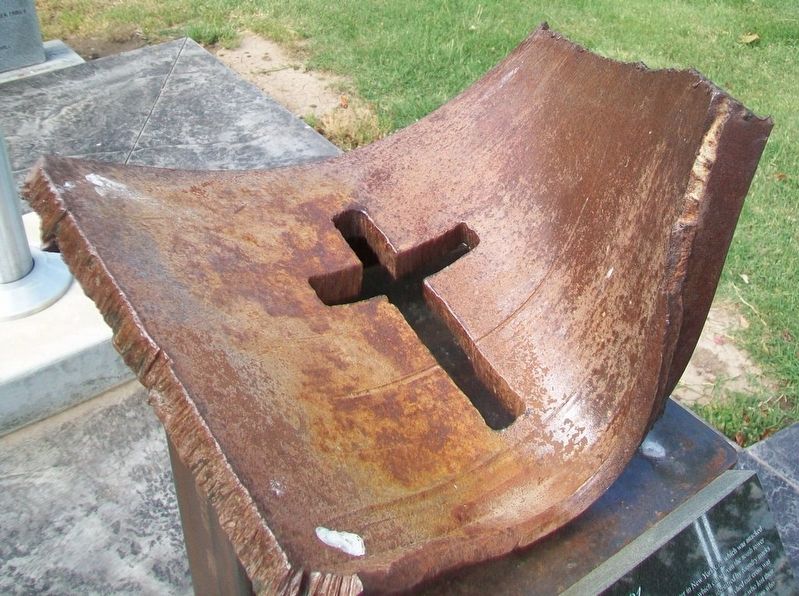 World Trade Center Beam at September 11, 2001 Memorial image. Click for full size.