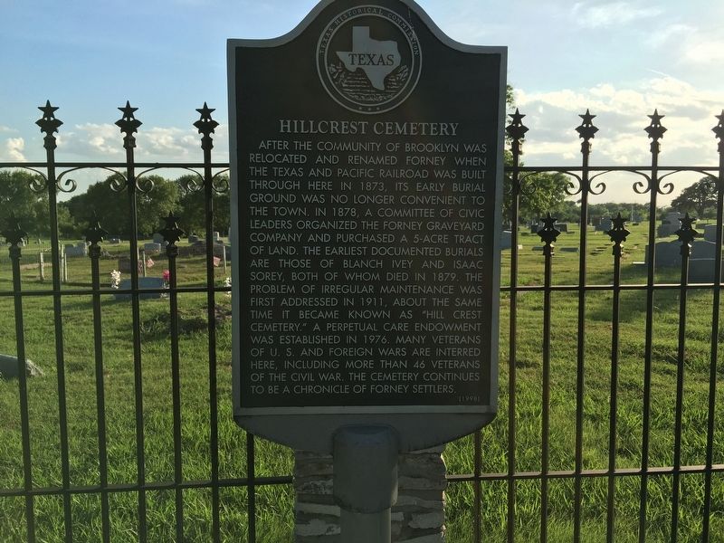 Hillcrest Cemetery Marker image. Click for full size.