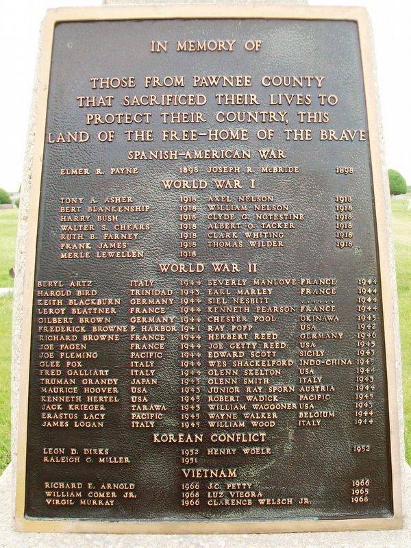 Veterans Memorial Roll of Honored Dead image. Click for full size.