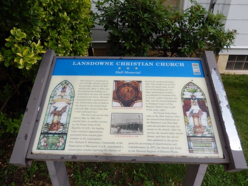 Lansdowne Christian Church Marker. Click for full size. Lansdowne Christian Church Marker image. Click for full size.