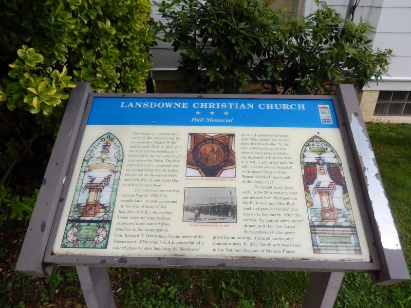 Lansdowne Christian Church Marker image. Click for full size.