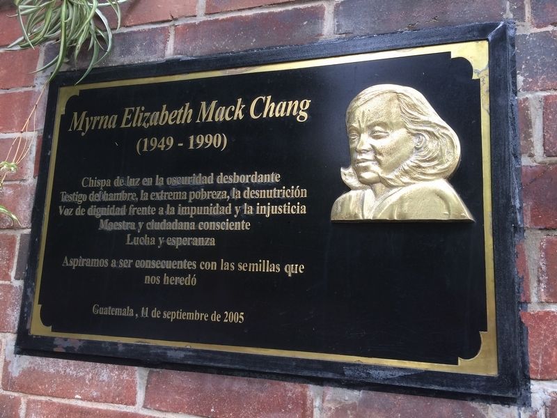 Myrna Elizabeth Mack Chang Marker. Click for full size. Myrna Elizabeth Mack Chang Marker image. Click for full size.