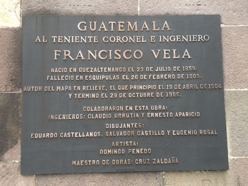 Lieutenant Colonel and Engineer Francisco Vela Marker image. Click for full size.