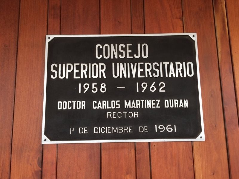 An additional marker of tribute to the Superior University Council of 1958-1962. Click for full size. An additional marker of tribute to the Superior University Council of 1958-1962 image. Click for full size.