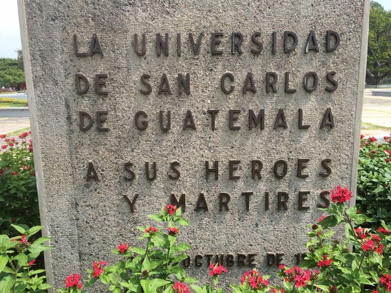 Martyrs' Plaza of the University of San Carlos of Guatemala Marker image. Click for full size.