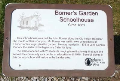 Borner's Garden Schoolhouse Marker image. Click for full size.
