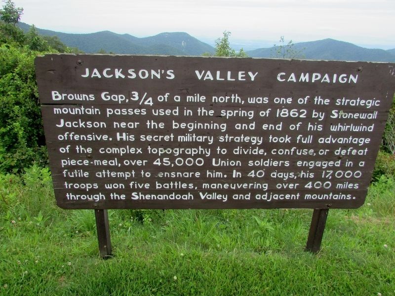 Jackson's Valley Campaign Marker image. Click for full size.