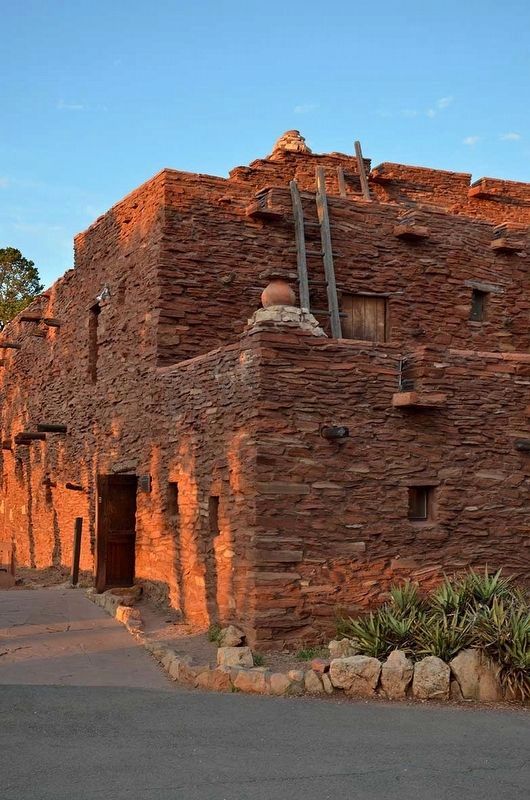 North elevation of Hopi House at sunset. image. Click for full size.