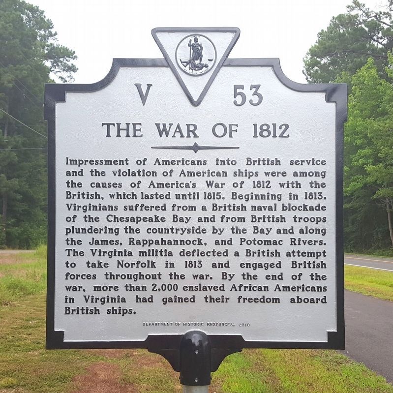 The War of 1812 Marker (obverse) image. Click for full size.