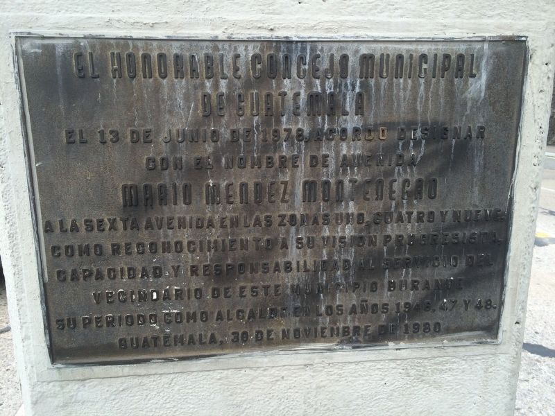 Mario Méndez Montenegro Marker. Click for full size. Mario Méndez Montenegro Marker image. Click for full size.
