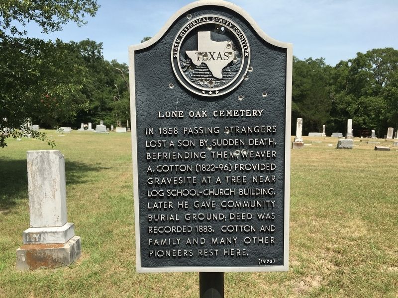 Lone Oak Cemetery Marker image. Click for full size.